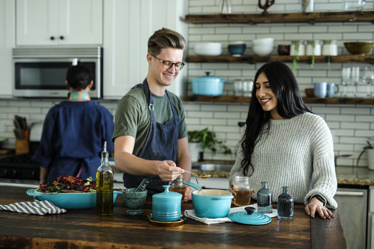 Person cooking a meal with fresh ingredients